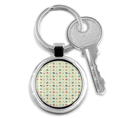 Clouds And Umbrellas Seasons Pattern Key Chain (round) by Wegoenart