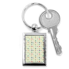 Clouds And Umbrellas Seasons Pattern Key Chain (rectangle) by Wegoenart