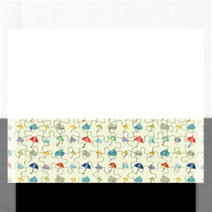 Clouds And Umbrellas Seasons Pattern Rectangular Jigsaw Puzzl by Wegoenart