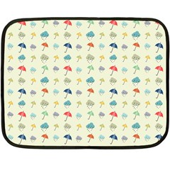 Clouds And Umbrellas Seasons Pattern Double Sided Fleece Blanket (mini)  by Wegoenart