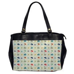 Clouds And Umbrellas Seasons Pattern Oversize Office Handbag by Wegoenart