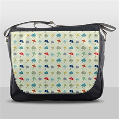 Clouds And Umbrellas Seasons Pattern Messenger Bag by Wegoenart