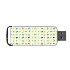 Clouds And Umbrellas Seasons Pattern Portable Usb Flash (one Side) by Wegoenart