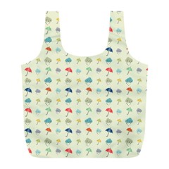 Clouds And Umbrellas Seasons Pattern Full Print Recycle Bag (l) by Wegoenart