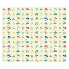 Clouds And Umbrellas Seasons Pattern Double Sided Flano Blanket (small)  by Wegoenart