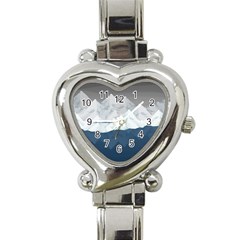 Snow Mountains Sea Sun Landscape Heart Italian Charm Watch by Wegoenart