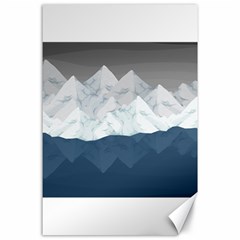 Snow Mountains Sea Sun Landscape Canvas 24  X 36 