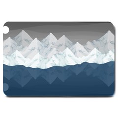 Snow Mountains Sea Sun Landscape Large Doormat  by Wegoenart