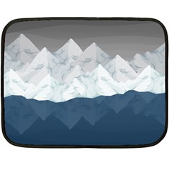 Snow Mountains Sea Sun Landscape Fleece Blanket (mini) by Wegoenart