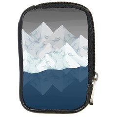 Snow Mountains Sea Sun Landscape Compact Camera Leather Case by Wegoenart