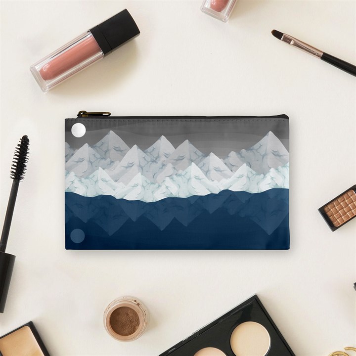 Snow Mountains Sea Sun Landscape Cosmetic Bag (Small)