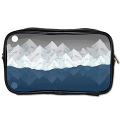 Snow Mountains Sea Sun Landscape Toiletries Bag (two Sides) by Wegoenart