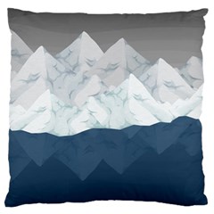 Snow Mountains Sea Sun Landscape Large Cushion Case (one Side) by Wegoenart