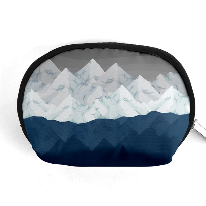 Snow Mountains Sea Sun Landscape Accessory Pouch (Medium)