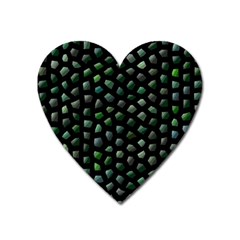 Abstract Green Design Scales Heart Magnet by Wegoenart