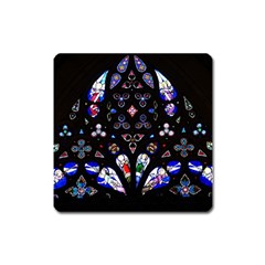 Barcelona Cathedral Spain Stained Glass Square Magnet by Wegoenart