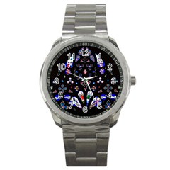 Barcelona Cathedral Spain Stained Glass Sport Metal Watch by Wegoenart