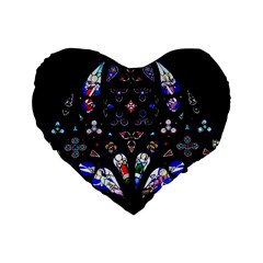 Barcelona Cathedral Spain Stained Glass Standard 16  Premium Flano Heart Shape Cushions by Wegoenart