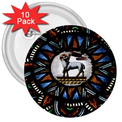 Spain Catalonia Montserrat Church  Stained Glass 3  Buttons (10 Pack)  by Wegoenart