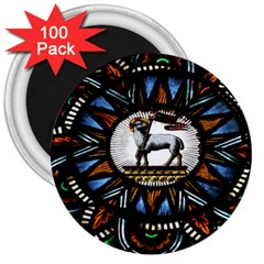 Spain Catalonia Montserrat Church  Stained Glass 3  Magnets (100 Pack) by Wegoenart