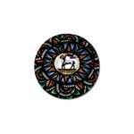 Spain Catalonia Montserrat Church  Stained Glass Golf Ball Marker (4 pack) Front