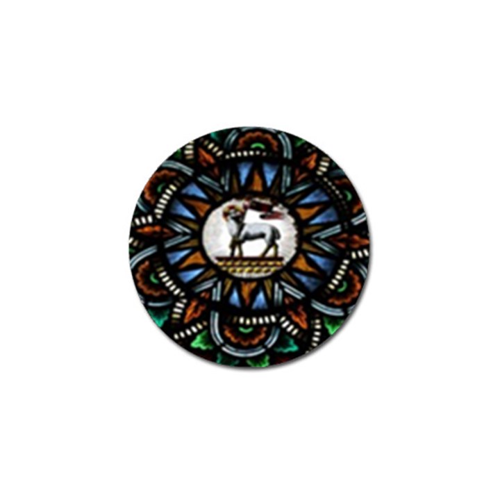 Spain Catalonia Montserrat Church  Stained Glass Golf Ball Marker (4 pack)