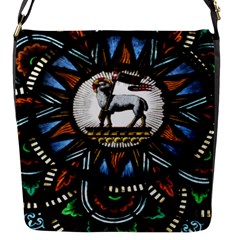 Spain Catalonia Montserrat Church  Stained Glass Flap Closure Messenger Bag (s) by Wegoenart