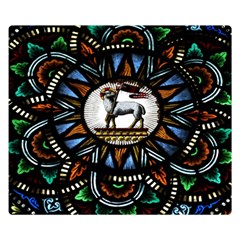 Spain Catalonia Montserrat Church  Stained Glass Double Sided Flano Blanket (small)  by Wegoenart