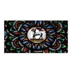 Spain Catalonia Montserrat Church  Stained Glass Satin Wrap by Wegoenart