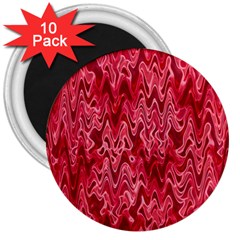 Background Abstract Surface Red 3  Magnets (10 Pack)  by Wegoenart