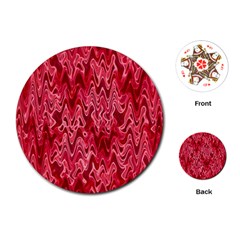 Background Abstract Surface Red Playing Cards Single Design (round) by Wegoenart