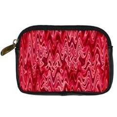 Background Abstract Surface Red Digital Camera Leather Case by Wegoenart