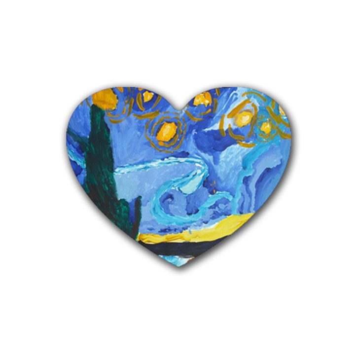 Painting Illustrations Vincent Van Gogh Heart Coaster (4 pack) 