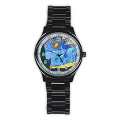 Painting Illustrations Vincent Van Gogh Stainless Steel Round Watch by Wegoenart