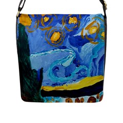 Painting Illustrations Vincent Van Gogh Flap Closure Messenger Bag (l) by Wegoenart