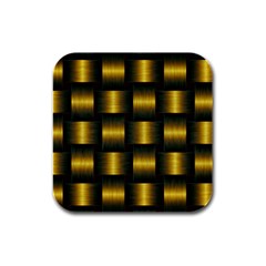 Background Pattern Desktop Metal Gold Golden Rubber Square Coaster (4 Pack)  by Wegoenart