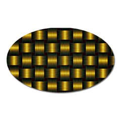 Background Pattern Desktop Metal Gold Golden Oval Magnet by Wegoenart