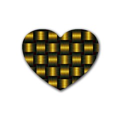 Background Pattern Desktop Metal Gold Golden Rubber Coaster (heart)  by Wegoenart