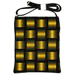 Background Pattern Desktop Metal Gold Golden Shoulder Sling Bag by Wegoenart