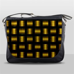 Background Pattern Desktop Metal Gold Golden Messenger Bag by Wegoenart