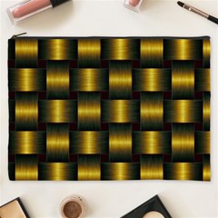 Background Pattern Desktop Metal Gold Golden Cosmetic Bag (xxxl) by Wegoenart