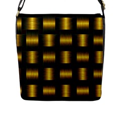 Background Pattern Desktop Metal Gold Golden Flap Closure Messenger Bag (l) by Wegoenart