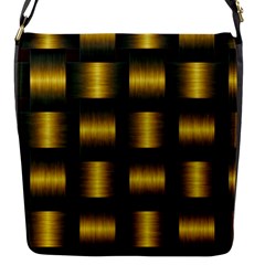 Background Pattern Desktop Metal Gold Golden Flap Closure Messenger Bag (s) by Wegoenart