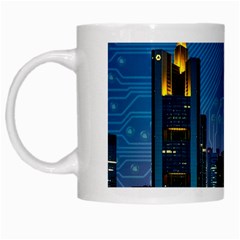 Smart City Circuit Board White Mugs by Wegoenart