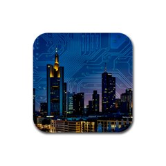 Smart City Circuit Board Rubber Square Coaster (4 Pack)  by Wegoenart