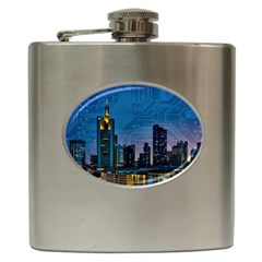 Smart City Circuit Board Hip Flask (6 Oz) by Wegoenart