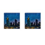 Smart City Circuit Board Cufflinks (Square) Front(Pair)