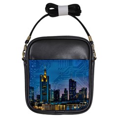 Smart City Circuit Board Girls Sling Bag