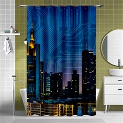 Smart City Circuit Board Shower Curtain 48  X 72  (small)  by Wegoenart