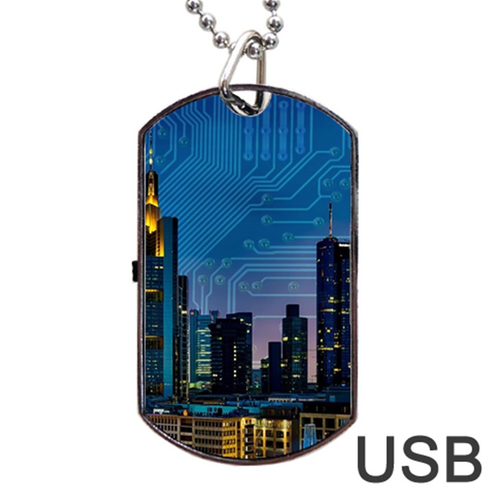 Smart City Circuit Board Dog Tag USB Flash (Two Sides)